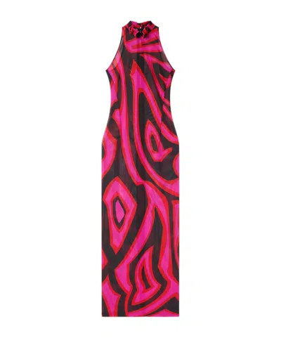 Pucci Labirinto Print Long Fitted Dress In Multi