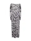 Pucci Labirinto Print Long Tulle Dress In Black