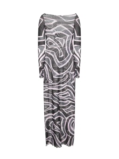 PUCCI LABIRINTO PRINT LONG TULLE DRESS