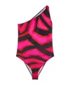 Pucci Labirinto-print One-shoulder Bodysuit In Pink