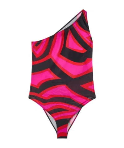 Pucci Labirinto-print One-shoulder Bodysuit In Multi
