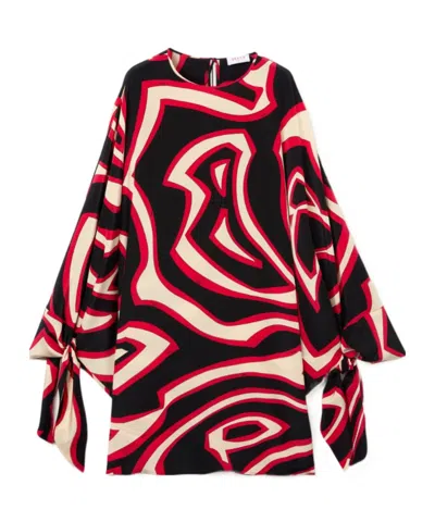 Pucci Labirinto Print Short Silk Kaftan In Black