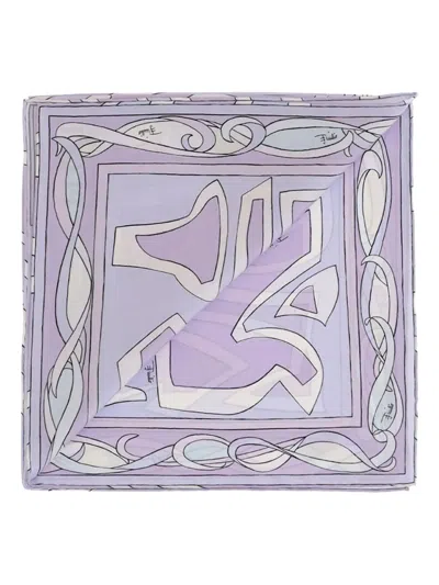 Pucci Labirinto-print Silk Scarf In Purple