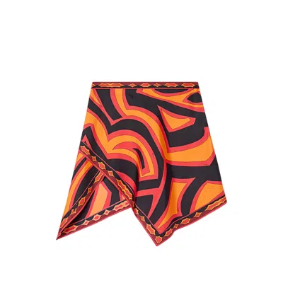 Pucci Labirinto Print Silk Scarf Skirt In Brown