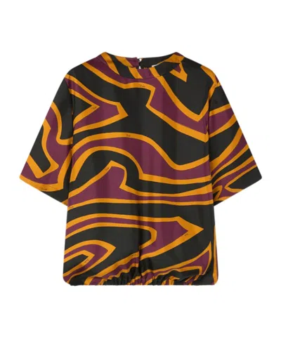 Pucci Labirinto Print Silk Top In Multi