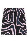 Pucci High Waist Abstract Pattern Mini Skirt In Black