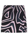 Pucci Wrap Mini Skirt In Silk Twill With Marmo Print In Multi
