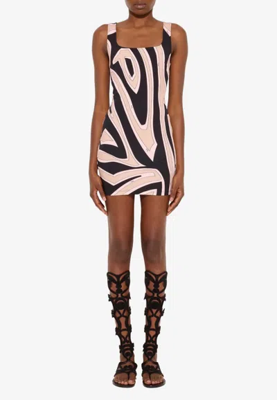 Pucci Labirinto Print Sleeveless Mini Dress In Multi