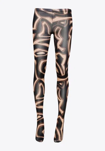 Pucci Labirinto Print Stretch Tights In Black