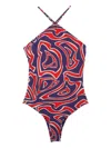Pucci Labirinto Print Swimsuit In Purple