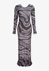 Pucci Labirinto Print Tulle Maxi Dress In Multi