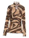 Pucci Labirinto-print Tulle Top In Multi