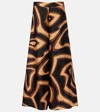 Pucci Labirinto Silk Satin Wide-leg Pants In Black