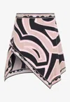 Pucci Wrap-effect Printed Silk-twill Mini Skirt In Multi