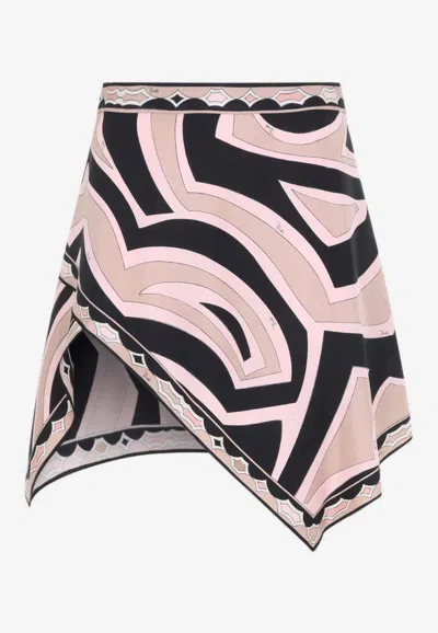 Pucci Labirinto Silk Twill Mini Skirt In Multi