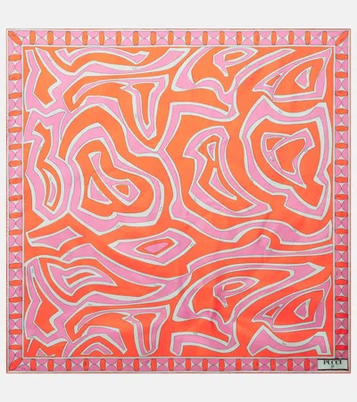 Pucci Labirinto Silk Twill Scarf In Multi