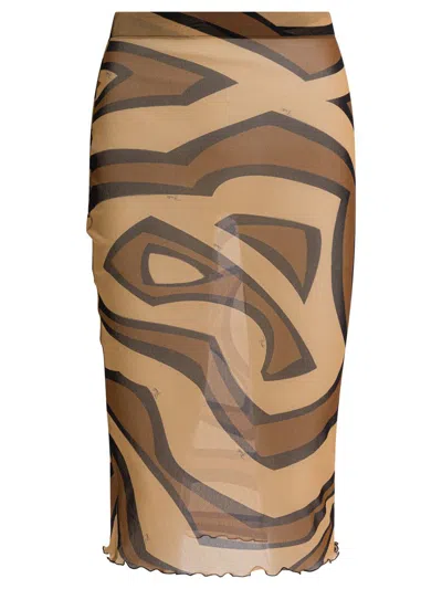 Pucci "labirinto" Skirt In Brown