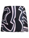 Pucci High Waist Abstract Pattern Mini Skirt In Black