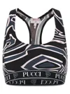 Pucci Geometric Racerback Top For Modern Style In Blue