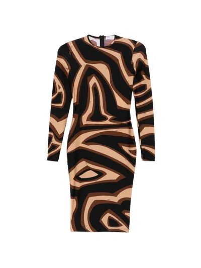 Pre-owned Pucci Labirinto Wave-print Dress In Black
