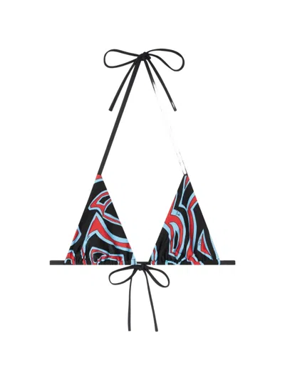 Pucci Labirinto-print Bikini Top In Black