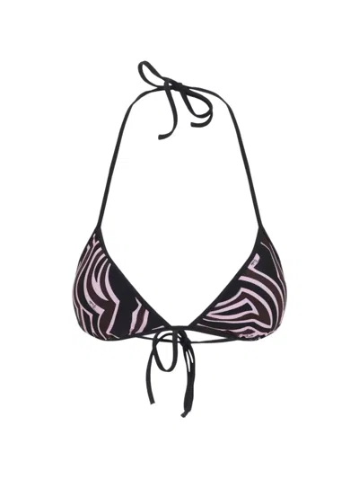 Pucci Printed Halterneck Triangle Bikini Top In Multi