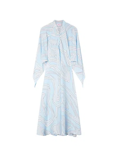 Pucci Labirinto-print Long Kaftan In Blue