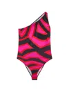 Pucci Labirinto-print One-shoulder Bodysuit In Multi
