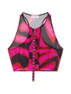Pucci Labirinto-print Ruffle Sleeveless Top In Multi