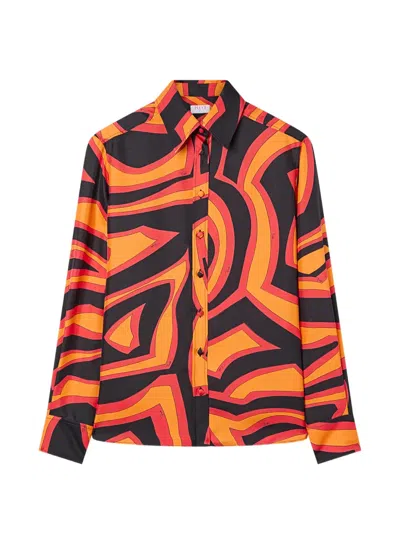 Pucci Labirinto-print Silk Shirt In Black