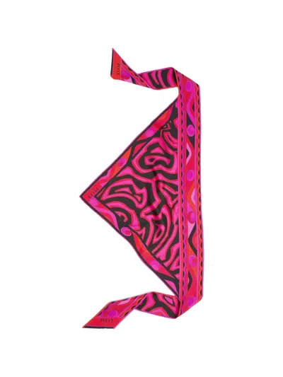 Pucci Labirinto-print Silk Triangle Scarf In Pink