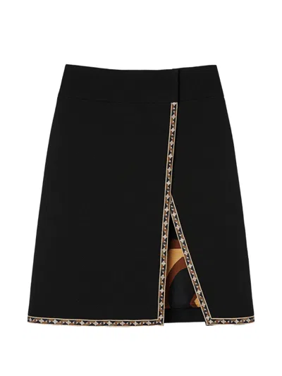 Pucci Labirinto-print Wool Skirt In Black