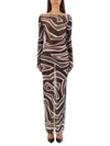 Pucci Labyrinth Print Dress In Brown