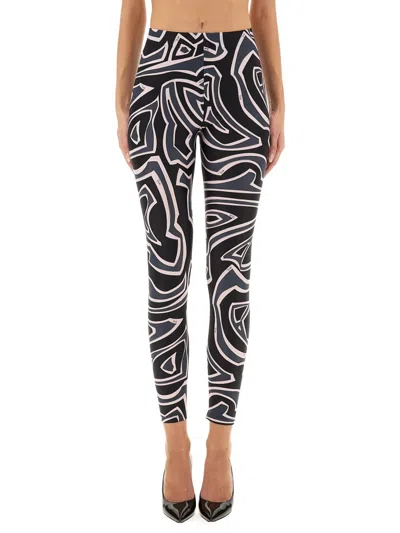 Pucci Labyrinth Print Leggings In Black