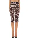 Pucci Labyrinth Print Midi Skirt In Brown