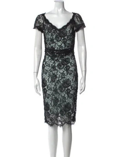Pre-owned Pucci Lace Knee-length Dress In Black