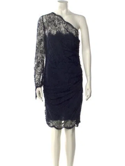 Pre-owned Pucci Lace Knee-length Dress In Blue