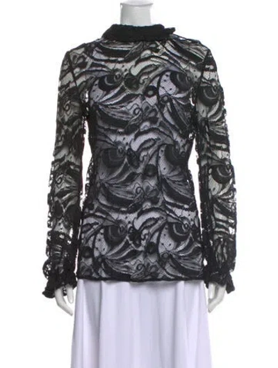 Pre-owned Pucci Lace Lace Pattern Blouse In Black
