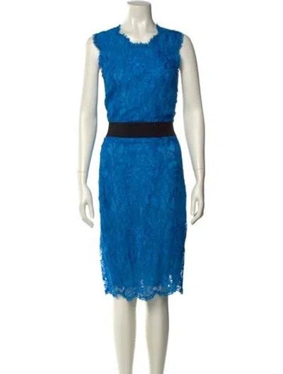 Pre-owned Pucci Lace Midi Length Dress In Blue