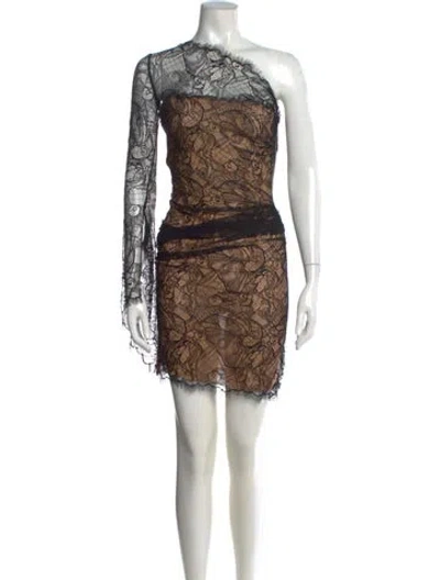 Pre-owned Pucci Lace Mini Dress In Brown