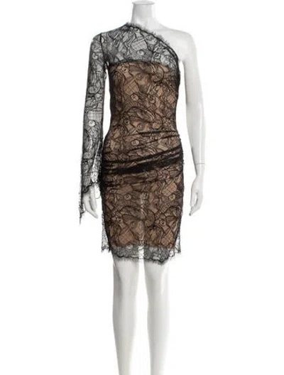 Pre-owned Pucci Lace Mini Dress In Brown