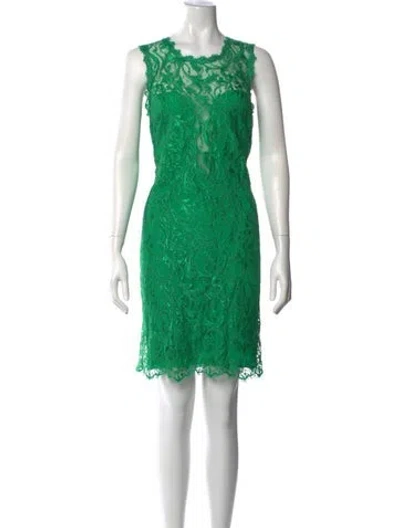 Pre-owned Pucci Lace Mini Dress In Green