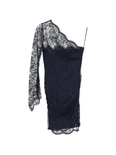 Pre-owned Pucci Lace One-shoulder Mini Dress In Blue