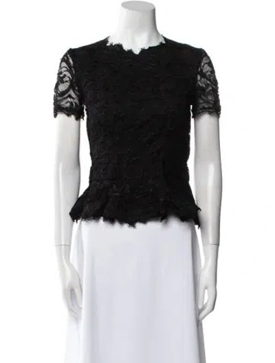 Pre-owned Pucci Lace Pattern Crew Neck Top In Black