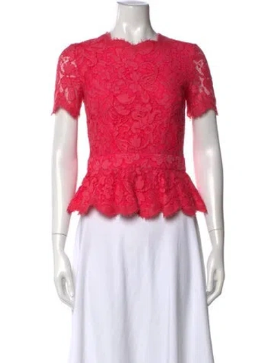 Pre-owned Pucci Lace Pattern Crew Neck Top In Pink