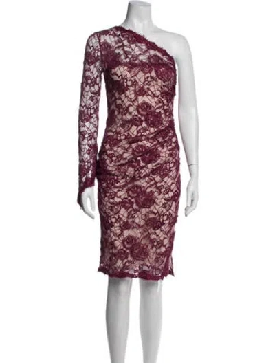 Pre-owned Pucci Lace Pattern Knee-length Dress In Purple