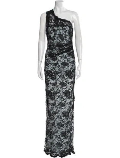 Pre-owned Pucci Lace Pattern Long Dress In Black