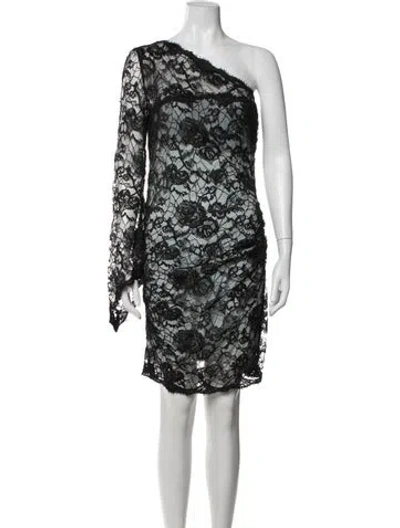 Pre-owned Pucci Lace Pattern Mini Dress In Black