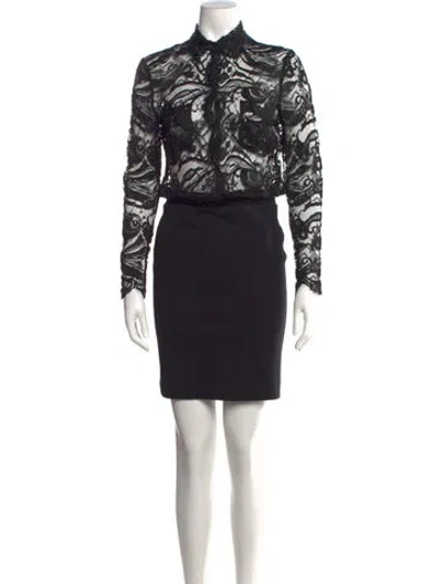Pre-owned Pucci Lace Pattern Mini Dress In Black/white