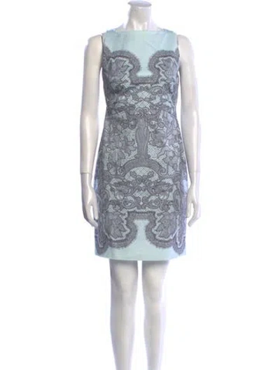 Pre-owned Pucci Lace Pattern Mini Dress In Blue